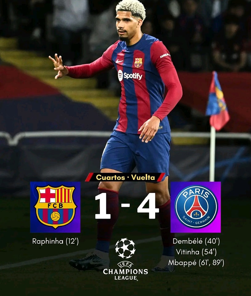 关于巴黎圣日耳曼遭淘汰，欧冠一轮游的信息